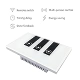 Faryuan Smart Wi-Fi Touch Panel Wall Switch Remote Control Timing Function with Smartphone Compatible with Alexa (three way switch)