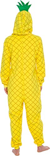 Silver Lilly Slim Fit Pineapple Costume - Adult One Piece Cosplay Novelty Pajamas (Yellow, Large)