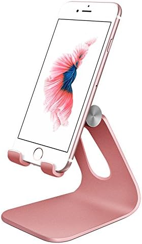 Adjustable Phone Stand Multi-Angle Cell Phone Holder Cradle Dock Stand for iPhone X 8 7 6 6s Plus 5 5s 5c, all Android Smartphone, Universal Phone Stand (Rose Gold)