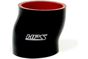 HPS PERFORMANCE HPS HTSOC-350-BLK Silicone High Temperature 4-ply Reinforced Offset Coupler Hose, 75 PSI Maximum Pressure, 3" Length, 3.5" ID, Black