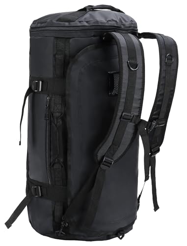 MIER Sporttasche 90L, Reisetasche-Rucksack mit Schuhfach, Schwarz