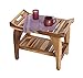 EcoDecors 24 Inch Tranquility Natural Color Waterproof Teak Wood Shower Bench Stool Seat Chair For Inside Shower Storage Shelf Provides Safety, Storage, and Organization For Bathroom Accessories