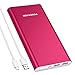 Poweradd Pilot 2GS 10000mAh Power Bank, Dual USB Port Portable Charger 3.4A High-Speed Charge Compatible for iPhone Xs Max, 8, 7 Plus, iPad Pro, Mini, Galaxy S9 More - Red (Cable Included)