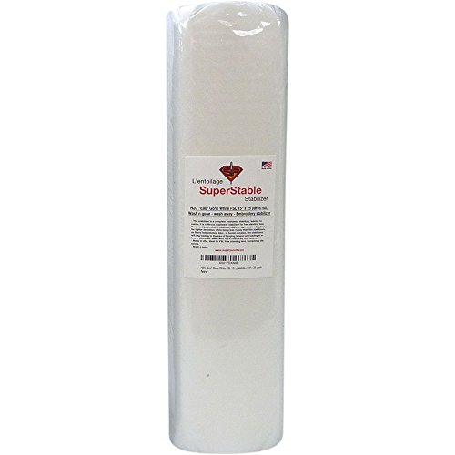 H2O Eau Gone White FSL 15 inch x 25 Yard Roll. Wash n Gone - Wash Away - SuperStable Embroidery Stabilizer Backing