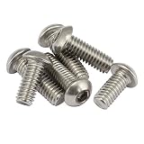 1/4-20 x 1/2 Inch Button Head Socket Cap Bolts Screws 18-8 Stainless Steel, Allen Hex Drive, 50 Pack