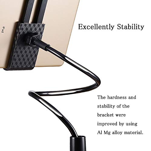 Besthoby Lazy Bracket Mobile Phone Stand Holder,Universal Cell Phone Stand Holder,Flexible Mobile Phone Stand,gooseneck Stand, Useful for Tablet&Mobile Phone from 4.0''-10.6''(Black) - Thumbnail 2