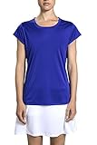 Prince Women's Keyhole Back Short Sleeve Athletic Tee Shirt,Purple Dahlia,S