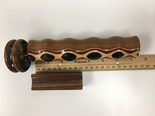 N & J Kaleidoscope in Solid Teak, Laminated Padauk, Jalnleem and Ebony, 7 Inch Barrel, Solid Wood Double Jeweled Wheels