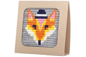 SOZO GROWING UP CREATIVE Sozo DIY Fox Needlepoint Kit for Beginners – Woodland Animal Embroidery Craft Kit for Teens & Adults – Yarn Stitching Set with Canvas, Needle & Display Frame