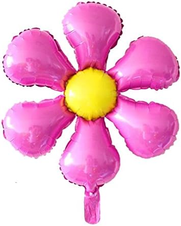 3 pieces x 18inches flower metallic foil helium Balloons for Birthday wedding Party Decoration (Pink)