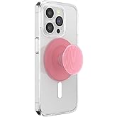 PopSockets Phone Grip for MagSafe, Magnetic Holder, Phone Stand, Cute Pink - Alum Moire Putty
