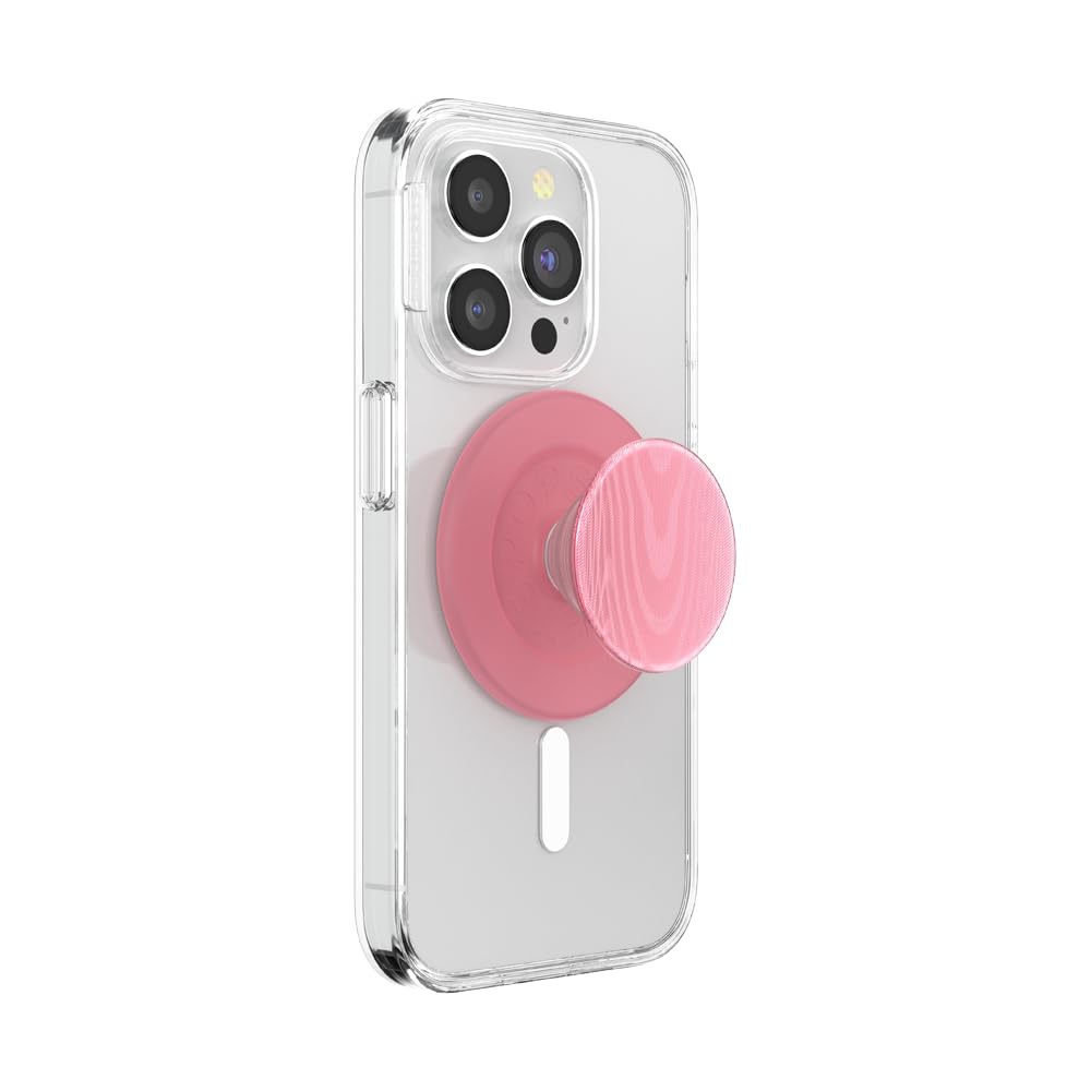 PopSockets Phone Grip for MagSafe with Kickstand, Magnetic Stand, Swappable Top, Secure Hold for iPhone MagSafe Cases, Phone & Tablet Grip, Cute PopSockets - Alum Moire Putty Image