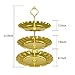 GkGk 3 Tier Stainless Steel Plates, Durable Gold Easy Assembly Stand with Elegant Retro Design for Fruits, Cupcakes, Snacks, Desserts, Candy, Ideal for Weddings, Parties and Home Use (Gold 3 Tier)