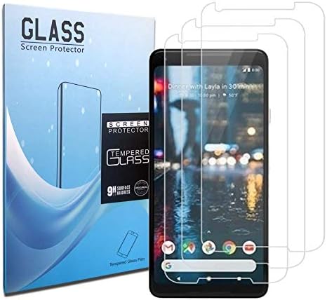 Screen Protector for Google Pixel 2 XL [9H Hardness][Ultra Clear][Anti Scratch][Bubble Free][3 Pack] HD Clear Tempered Glass Screen Protector Film for Google Pixel 2 XL (Pixel 2XL（3Pack)