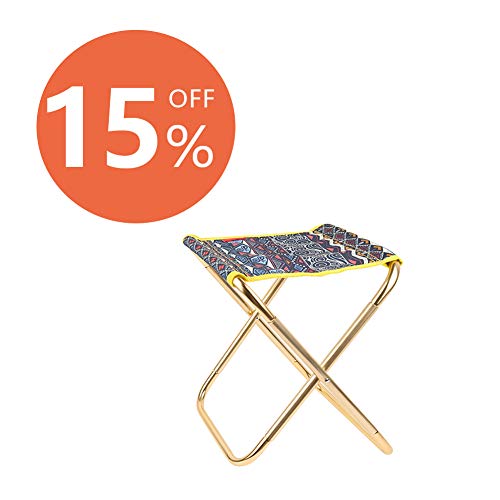 PORLAE Folding Camping Stool Ultralight Portable Chair for Outdoor BBQ Fishing Hiking Backpack Travel Little Stools with Carry Bag Holds Up to 200 LBS