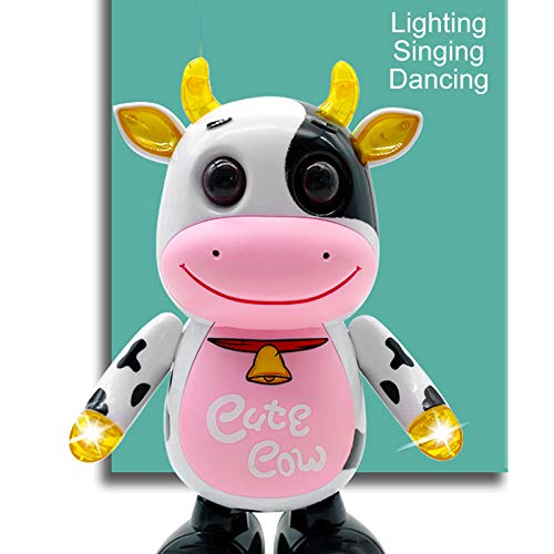 Plastic Robot Cow Toy, Dancing Cow Toy, Flashing Electric Musical Singing Birthday Gift Holiday Gifts for Kids over 3 Years Old Christmas Gift