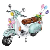 LOZ inFUNity Vespa Moped Gas Scooter Building Blocks Toy Model (673 PCS) for Creator Expert Fans, English Box and Instruction