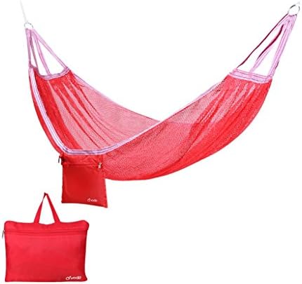 MMM& Individual Ice Silk Hammock Swing Outdoor Mesh Indoor Bedroom Dorm Room Hanging Chairs 190*125cm ( Color : Red , Size : A )