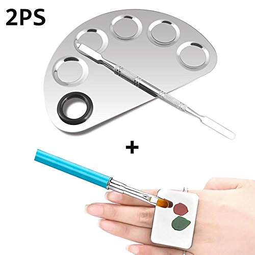 image for no!no! 2Pcs Stainless Steel Cosmetic Makeup Palette Spatula Tool for N