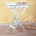 Elegant Shabby White Tv Television Breakfast Tray Stand