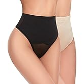 SIMIYA Thong Shapewear Tummy Control Mid-Rise Firm Body Shaper Tummy Control For Women Stomach Shapewear Underwear Thong