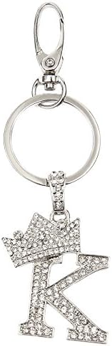Sometheme SpecialRhinestone Stud Initial Letter Charm Keychain, Key Ring, Bag Charm
