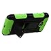 Asmyna Rubberized Car Armor Stand Protector Cover for LG Optimus Exceed - Retail Packaging - Black/Electric Green