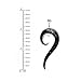 0 Gauge Black Ink Glow in the Dark Teardrop Glass Spiral Taper (8mm) - 4 Pieces