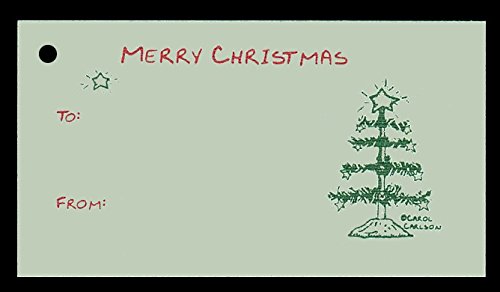 (15 Tags) Sage TABLE TOP CHRISTMAS TREE GIFT TAGS & STRINGS. TO: FROM: HANG TAGS