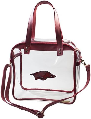 University of Arkansas Razorbacks Capri Designs Clearly Fashion Licensed Clear Carryall Tote Meets Stadium Requirements