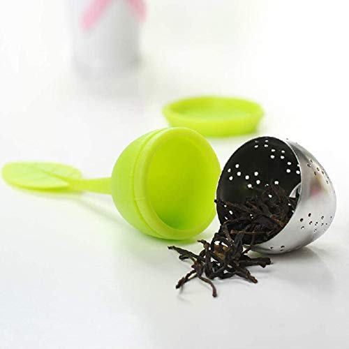 Bekith Tea Infuser - Set of 7 Silicone Handle Stainless Steel Strainer Drip Tray Included - Loose Tea Steeper - Best Tea… - Image 5