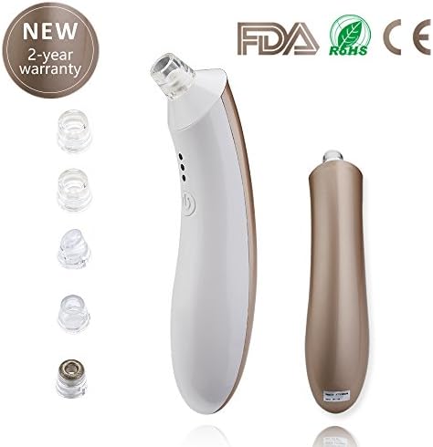 Blackhead Remover Pore Vacuum, Electric Skin Facial Pore Cleanser USB Rechargeable Blackhead Sucker tool Blemish Extractor Comedones Acne Removal Machine for Nose Face Women Men Gold