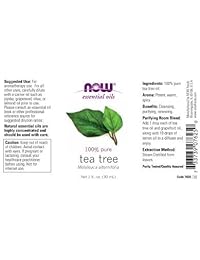 Aceite esencial orgánico del árbol de té certificado de Now Foods, 1 onza