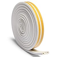 Nubstous 4Pcs Door Window Draught Excluder Strip Foam Seal Tape Adhesive Rubber Gasket Soundproofing Weatherstrip 12 Meters White