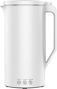 WAYUTO Automatic Soy Milk Maker Soup Maker Stainless Steel Liner Heating Juicer Easy-Clean Superfine Grinding Magnetic Control Cover Soybean Making Machine Foldable for Rice Paste Baby Food 350ml (White)