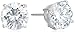 Amazon Essentials Plated Sterling Silver Cubic Zirconia Stud Earrings (Round & Princess)
