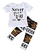 Magical Baby Little Girls Never Grow Up T-Shirt and Maple Leaves Pants Outfit (120(4-5Y))