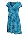 CTC Womens All Over Tie Dye V Neck Cap Sleeve T Shirt Dress - - Made in USA