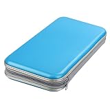 Kaimao Portable Plastic 80pcs Disc CD DVD Wallets Storage Organizer Bags Cases Sky Blue