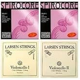 Cello Strings 4/4 Set Larsen Medium A+D, Spirocore Tungsten G+C