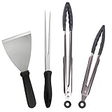 Looimage Kitchen Tongs, Fork Spatula Set Barbecue BBQ Utensils Kits Stainless Steel Tools Set Steak Pizza Pancake Cake