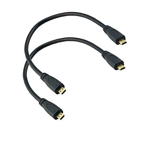 Seadream Micro HDMI Cable 1FT 2Pack Gold Plated High Speed Micro HDMI Extension Cord Type D Male to Male Cord Supports 3D/4K