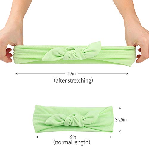 Headbands for Women 12 Pack Solid Color Rabbit Ear Headbands Elastic Hair Wraps Stretchy Hair Accessories