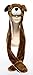 PULAMA Browndog Plush Animal Hat Costume Anime Cosplay Cap with Mittens - Fits Adults and Children - Perfect for Cold Breezy Winter Weather