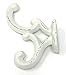Set of 6 Addison Antique Cast Iron Double Coat Hook, Curtain Rod's, Shabby Chic,Wall Mounted Hooks, Excellent for Coats, Bags, Hats, Hanging Decor, Towels, Scarf's -by Ashes to Beauty (Distress White)