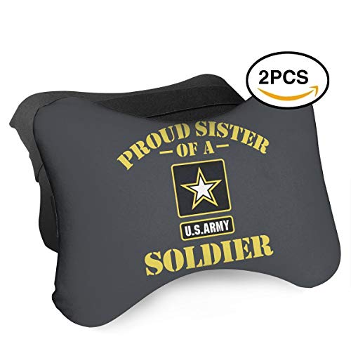 DAFAQUAN Proud U.S. Army Sister 2 PCS Memory Foam Neck Pillow for Head Support