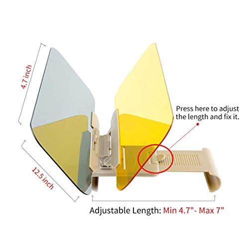 Car Sun Visor Extender Anti Glare Blocker HD Day Night Driving Visor Glare Sun Shield Tinted Lens Blocker Car Extender Visor Sunscreen Extendable Visor for Car Sun Windshield Glare Blocking Visor