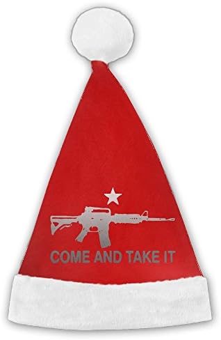 Chrihapy Asmlie AR-15 Come And Take It Santa Hat Plush Christmas Hat Decorations For Kids And Adults Unique Gifts