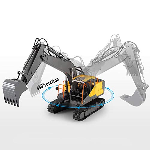 AWJK Rc Ferngesteuerter Raupenbagger 14 Kanäle Bagger Ferngesteuert Verwenden Sie Eine 2,4-ghz-Fernbedienung… – Bild 4