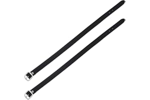 BENECREAT 2PCS 16.14inch Leather Spur Straps, Stirrup Leathers for English Saddles, Adjustable Horse Spurs with Metal Buckles